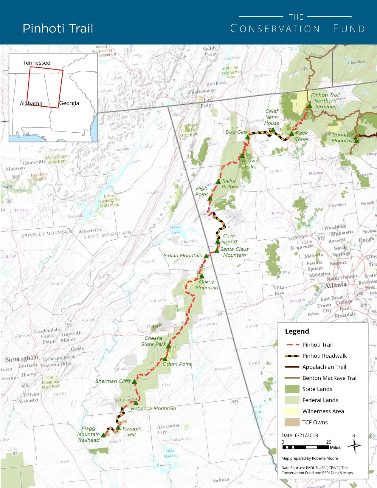 Pinhoti Trail Map